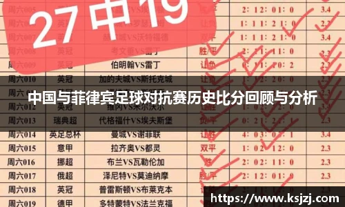 中国与菲律宾足球对抗赛历史比分回顾与分析